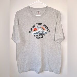 Shangri La Men’s Mount Everest Nepal T-Shirt Tee Size 44 Embroidered Size: Large